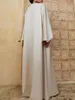 Vêtements ethniques Onecozyday 2023 Robe de mode musulmane Printemps Manches chauve-souris Couleur unie Robes de soirée élégantes pour les femmes islamiques
