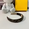 Mit BOX Luxus Damen Stirnbänder F-Buchstabe Klassisch Braun Mix Schwarz Europa US Mädchen Stirnband Haarschmuck Tuch Qualität Haarschmuck