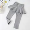 Trousers Girls' Fashionable Ruffle Culottes For Children's Wear Spring And Autumn Style Leggings Korean Version Stretch Pants