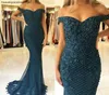 Party Dresses Mermaid Off The Shoulder Evening Dress 2023 Beads Red Carpet Holiday Women Wear Formal Prom Gown Plus Size