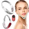 Ansiktsvårdsenheter EMS Microcourrent V Face Lifting Machine Slimming Vibration Massager Skin åtdragningsenhet LED Double Chin käklyftbälte 231120