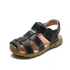 Sandalen Zomer Echte lederen sandalen No-slip Wear-resistente kinderen Beach schoenen Toe-cap jongens Girls Sandalen studenten schoenen 230421