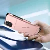 iPhone Xの装甲電話ケースラグジュアリーシェルシリコンプラスチッククレジットカードホルダースライドウォレットケースカバー
