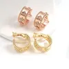 four leaf vans cleefity Ear rings stud Earrings designer hoop Letter classic Earrings fashion huggie 18k gold jewelry for women girls partydress Christmas gift