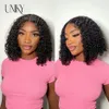 Synthetic Wigs Short Curly Human Hair Bob Wig Water Lace Front Human Hair Wigs ForWomen PrePlucked Brazilian Glueless T Part Lace Wig Unikyhair 231121