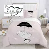 Set di biancheria da letto Set di biancheria da letto Set di cigni bianchi rosa Bambini Copripiumino moderno 3d Consolatore Biancheria da letto Twin Queen King Taglia unica Fashion Luxury Girl