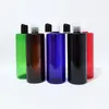 Garrafas de armazenamento (14pcs/lote) 500 ml preto plástico redondo plástico vazio embalagem cosmética garrafa de óleo essencial 500cc com gel de chuveiro de tampa superior do disco