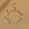 Charme Armbänder Koreanische Exquisite Süße Nette Gänseblümchen Blume Armband Für Frauen Boho Elegante Nachahmung Perlen Schmetterling Kette Großhandel