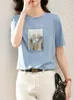 T-shirt feminina Vimly Summer Summer Camise