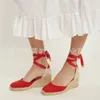 Scarpe eleganti da donna Espadrillas Sandali con cinturino alla caviglia Pantofole comode Scarpe casual da donna Scarpe traspiranti in tela di lino e canapa 231121