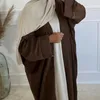 Этническая одежда Eid Open abaya kimono Муслимная зимняя одежда вельвето -бархат абая для женщин роскошная дубай