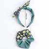 Hair Accessories Oaoleer 2Pcs/set Sunflower Print Headband For Kids Girls Cute Handmade Elastic Rubber Scrunchies Women Ponytail Holder