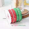 Jewelry Pouches Spot 1cm Thread Printed Christmas Happy Tree Logo Small Roll Cross-border Amazon Selling Ribbon