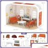 Bambole Articoli in miniatura Accessori per casa delle bambole e mobili Mini giocattoli Set Home Shop Scene Soggiorno Finta Playset Regali per bambini 231017 Dhxke