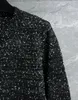 Cardigan in maglia da donna in bianco e nero, comodo e delicato sulla pelle, moda casual 2024 autunno 1017