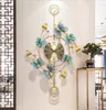 Väggklockor kinesisk fjäril orkidé smides järn hem vardagsrum klistermärke dekoration el club lobby väggmålning hantverk