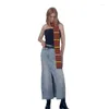 Scarves L5YA Women Skinny Scarf Thin Stripes Belt Long Tie Bag Furry Handle Wrap Choker Subculture For Y2K