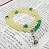 Strand 6mm Natural Chalcedony For Women Men Virgin Mary Pendant Elastic Rope Jewelry Handmade Yoga Bangles Casual