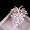 Brooches Arrival Simulated Pearl Grape Brooch Pins For Women Flower And Coat Dress Clothes Jewelry Accessories