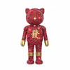 مخزون جديد أفق القط أفق الثروة Red Cat Bearbrick 400 ٪ 28 أزياء دمية دمية مصنوعة يدويًا زخرفة سطح المكتب