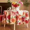 Tafelkleed rood gedrukt tafelkleed home el ecor bloem print retro landelijke stijl stofbestendig