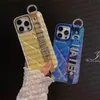 Polsbandje telefoonhoesje Designer iPhone-hoesje voor iPhone 15 Pro Max hoesjes Apple iPhone 14 Pro Max 13 12 11 15 Plus 14 Plus hoesje Merkgradiënt Glitter Mobiele hoes