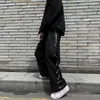 Mäns byxor stil koreanska män lösa avslappnad rak klassisk high street mode hip hop skarvad kort vintage man 2023
