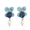 Dangle Earrings Sweet Statement Enamel Glaze Flower For Women 2023 Trend Brand Jewellery Europe And America Temperament