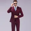 Trajes de hombre 2023 otoño Color sólido tamaño grande fila única una hebilla traje de negocios tres piezas moda novio coreano