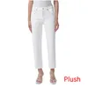 Women's Pants Women Beige Plush Denim High Waist Fashion Casual Thickened Jeans