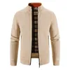 Men's Sweaters Cardigan Solid Color Fleece Zipper Knitted Jacket Sweater Winter Warm Skirt 231120