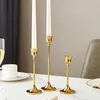 Candle Holders Creative Metal Nordic Candlestick Candlelight Dinner Vintage Iron Ornamens Electroplated Gold Wedding 230420