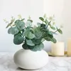 Fleurs décoratives bricolage bouquet artificiel branches de feuilles d'eucalyptus vert pour la décoration de mariage à la maison nordique fausse plante arrangement floral