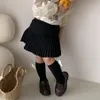 Skirts deer jonmi 2023 Spring Korean Style Baby Girls Pleated Cute Chic Toddlers Children Black Skirt 230420