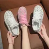 Dress Shoes 2023 Autumn Leather Women Shoes New Style Fashion Pink Platform Shoes Ins Platforms Sneakers Tide Shine Bling Rhinestone Shoes J231121