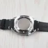 Wristwatches 41MM Watch Fit NH35 Movement Black Leather Band Sterile Dial Date Window Sapphire Glass Stainless Steel Case