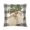 45x45 Kuddefodral Santa Claus Christmas Tree Snowman Elk Colorful Pillow Cover Home Soffa Car Decor Cushion