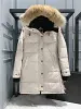 Designer canadense ganso meados de comprimento versão puffer para baixo jaqueta das mulheres parkas inverno grosso casacos quentes à prova de vento streetwear c1