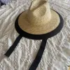 Bérets 2023 Mode Panama Chapeau Femmes Hommes Paille Protection Solaire Avec Noir Blanc Cravate Casquettes En Plein Air Plage Jazz En Gros