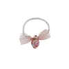 Hair Accessories Simple Cute Girl Ties Crystal Strawberry Fruit Little Cartoon Princesshead Ropes For Children Fashion