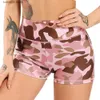 Yoga Outfit High Waist Elastic Printed Scrunch Booty Shorts V-cut Back Ruched Detail Camouflage Leopard Snakeskin Yoga Pants Gym Leggings T230421