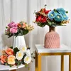 Dekorativa blommor Vit Silk Artificial Roses Wedding Home Spring Decoration Högkvalitativ Fake Flower For Room Garden Tablett Arrangemang