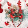 Hårtillbehör jul pannband för barn vuxen band röda jultomten snögubbe gevir pannband xmas dekoration flickor gåvor