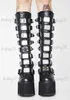 Botas design da marca preto tamanho grande 35-43 legal punk motocicletas botas plataforma feminina cunhas de salto alto botas de panturrilha sapatos femininos t231121