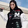 Herrjackor sätter hiphop män höst vinter streetwear baseball uniform vintage homme par kläd casual mode manliga byxor 231120