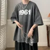 T-shirt da uomo Batik stile americano lavato a maniche corte da donna da uomo sciolto moda coreana in cotone stampa unisex magliette O-collo