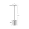 LED Aluminum Alloy Waterproof Rechargeable Desk Lamp Touch Dimming Metal Table Lamps For Bar Living Room Reading Camping Light AA230421