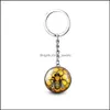 Key Rings Selling Crystal Keychain Unique Cute Bees Holder Handmade Animal Pattern Keyring For Women Girls Personalized Jewelry Gift Otmyx