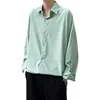 Casual herenoverhemden Zacht glad, strijkvrij overhemd Zakloos ontwerp Comfortabel herfst met lange mouwen Formeel sociaal B56