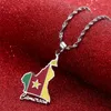 Pendentif Colliers Cameroun Carte Drapeau Hommes Femmes Cameroun Pays Cartes Camerounais